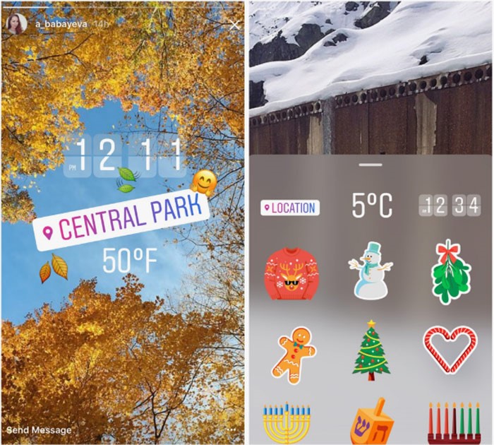 Showing Temperature Sticker on Instagram Story